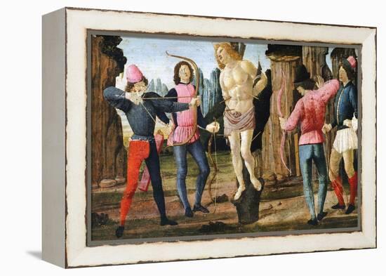 The Martyrdom of St Sebastian, Detail from Predella of Sacred Conversation-Domenico Ghirlandaio-Framed Premier Image Canvas