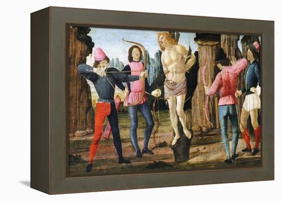 The Martyrdom of St Sebastian, Detail from Predella of Sacred Conversation-Domenico Ghirlandaio-Framed Premier Image Canvas