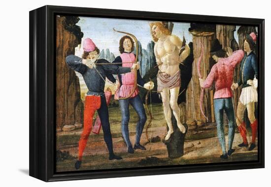 The Martyrdom of St Sebastian, Detail from Predella of Sacred Conversation-Domenico Ghirlandaio-Framed Premier Image Canvas