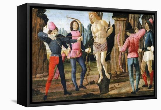 The Martyrdom of St Sebastian, Detail from Predella of Sacred Conversation-Domenico Ghirlandaio-Framed Premier Image Canvas