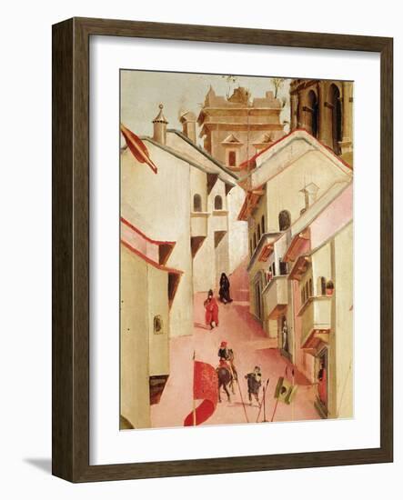 The Martyrdom of St. Sebastian, Detail of the Town (Detail)-Luca Signorelli-Framed Giclee Print