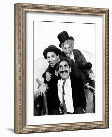 The Marx Brothers Pose for a Publicity Portrait During Production of a Night at the Opera, 1935-null-Framed Photo