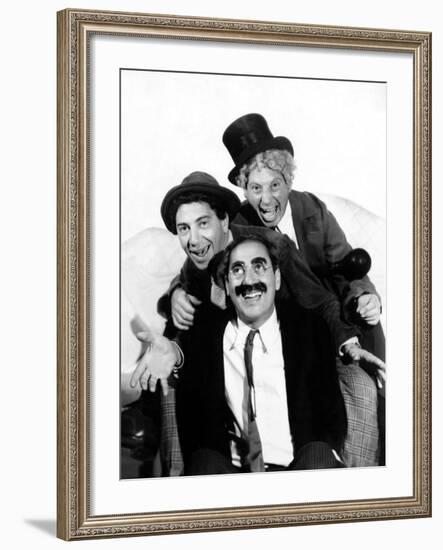 The Marx Brothers Pose for a Publicity Portrait During Production of a Night at the Opera, 1935-null-Framed Photo