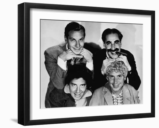 The Marx Brothers, Top Zeppo Marx, Groucho Marx, Bottom Chico Marx, Harpo Marx, Early 1930s-null-Framed Photo