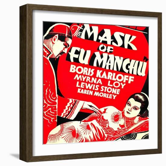 The Mask of Fu Manchu, Boris Karloff, Myrna Loy, 1932-null-Framed Premium Giclee Print