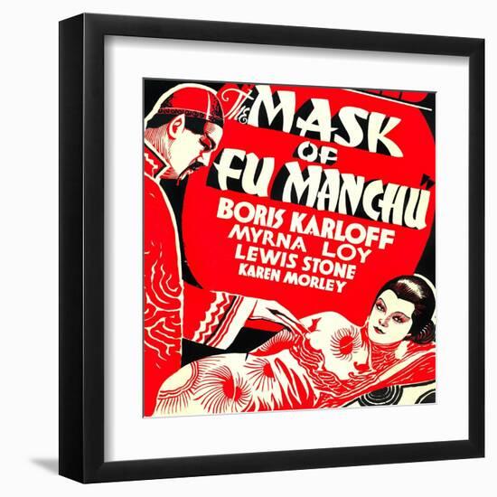 The Mask of Fu Manchu, Boris Karloff, Myrna Loy, 1932-null-Framed Art Print