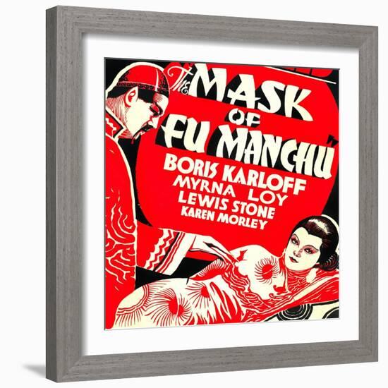 The Mask of Fu Manchu, Boris Karloff, Myrna Loy, 1932-null-Framed Art Print