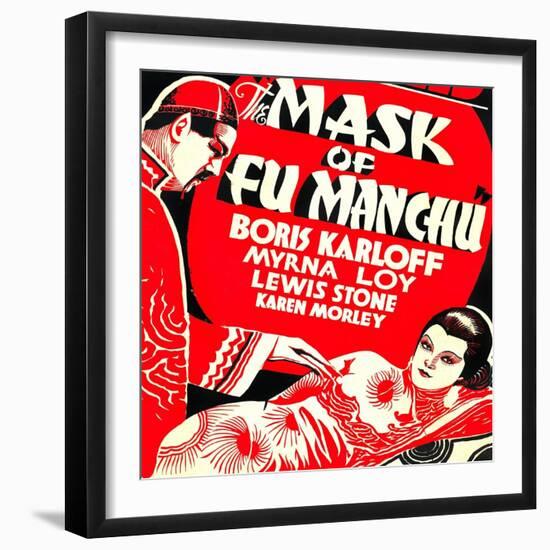 The Mask of Fu Manchu, Boris Karloff, Myrna Loy, 1932-null-Framed Art Print