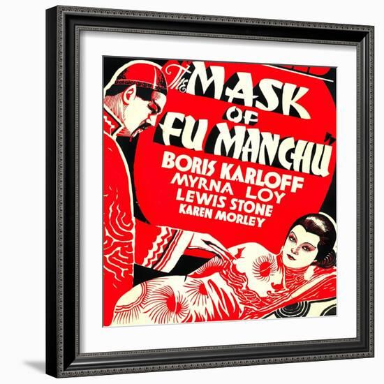 The Mask of Fu Manchu, Boris Karloff, Myrna Loy, 1932-null-Framed Art Print