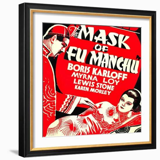 The Mask of Fu Manchu, Boris Karloff, Myrna Loy, 1932-null-Framed Art Print