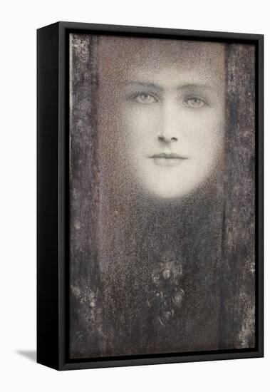 The Mask, with a Black Curtain, circa 1909-Fernand Khnopff-Framed Premier Image Canvas