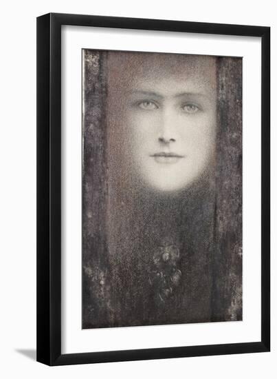 The Mask, with a Black Curtain, circa 1909-Fernand Khnopff-Framed Giclee Print