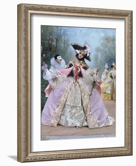 The Masked Ball (18th century costumes)-Georges Clairin-Framed Giclee Print