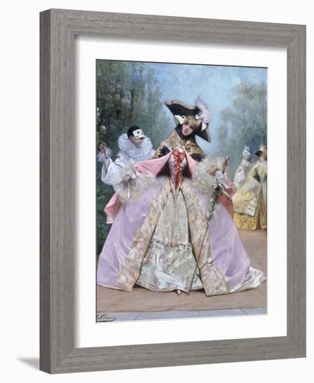 The Masked Ball (18th century costumes)-Georges Clairin-Framed Giclee Print