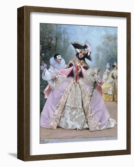 The Masked Ball (18th century costumes)-Georges Clairin-Framed Giclee Print