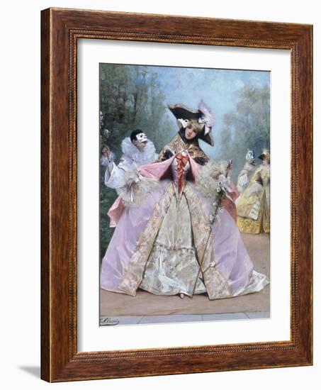 The Masked Ball (18th century costumes)-Georges Clairin-Framed Giclee Print