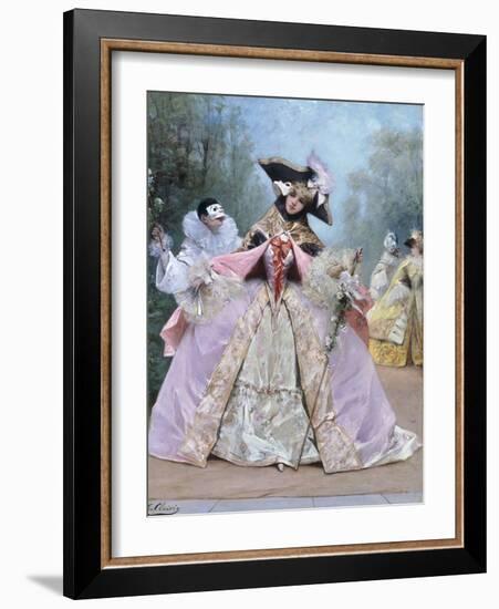 The Masked Ball (18th century costumes)-Georges Clairin-Framed Giclee Print