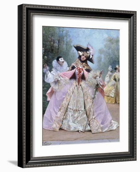 The Masked Ball (18th century costumes)-Georges Clairin-Framed Giclee Print