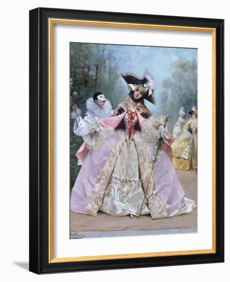 The Masked Ball (18th century costumes)-Georges Clairin-Framed Giclee Print