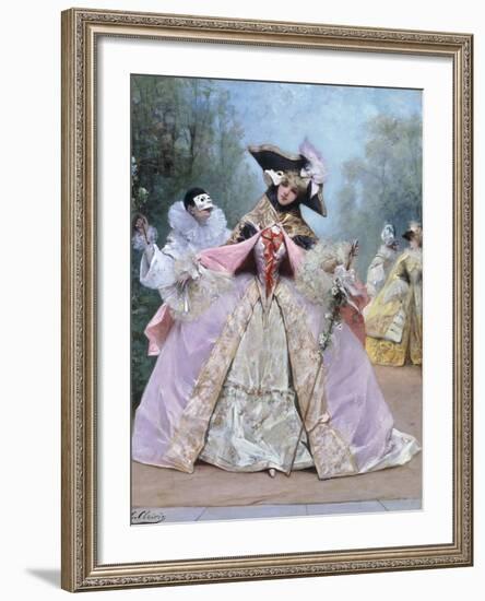 The Masked Ball (18th century costumes)-Georges Clairin-Framed Giclee Print