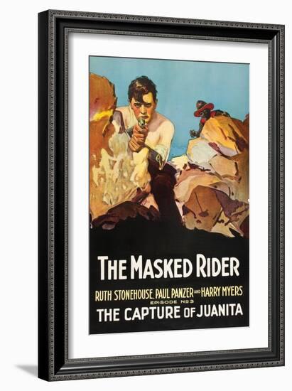 The Masked Rider - the Capture of Juanita-null-Framed Art Print