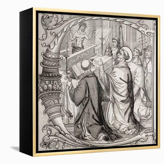 The Mass of Saint Gregory the Great and the Apparition of Jesus Christ as the Man of Sorrows,…-null-Framed Premier Image Canvas