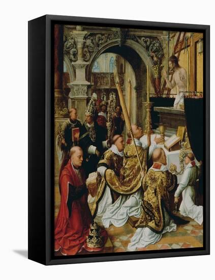 The Mass of Saint Gregory the Great, Ca 1510-1520-Adriaen Isenbrant-Framed Premier Image Canvas