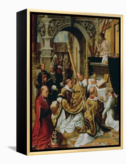 The Mass of Saint Gregory the Great, Ca 1510-1520-Adriaen Isenbrant-Framed Premier Image Canvas