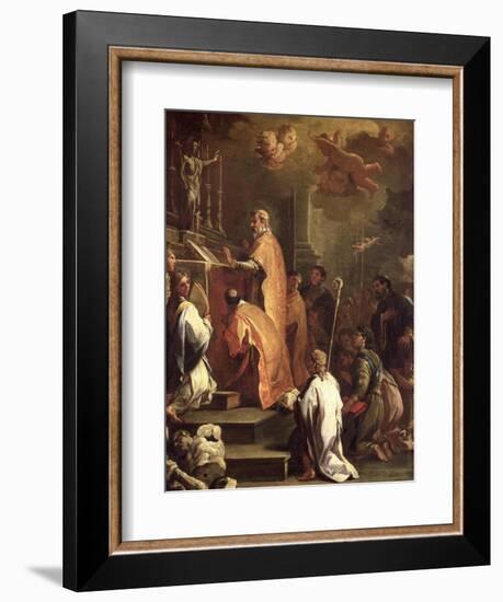 The Mass of St. Gregory-Luca Giordano-Framed Giclee Print