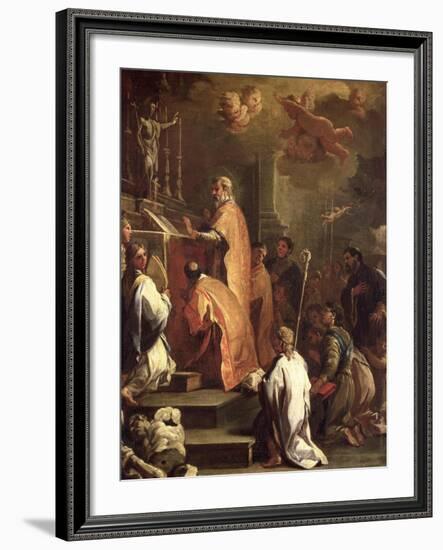 The Mass of St. Gregory-Luca Giordano-Framed Giclee Print