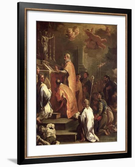 The Mass of St. Gregory-Luca Giordano-Framed Giclee Print