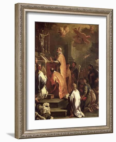 The Mass of St. Gregory-Luca Giordano-Framed Giclee Print