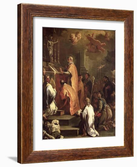 The Mass of St. Gregory-Luca Giordano-Framed Giclee Print