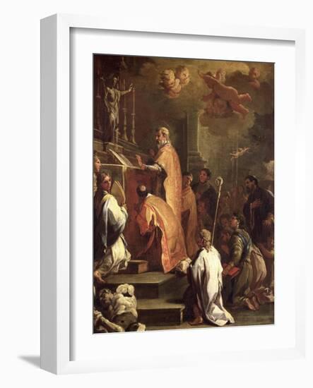 The Mass of St. Gregory-Luca Giordano-Framed Giclee Print