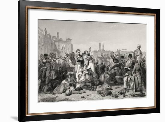 The Massacre at Cawnpore in 1857, from 'The History of the Indian Mutiny' Published in 1858-English School-Framed Giclee Print