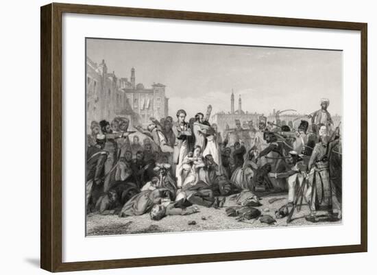 The Massacre at Cawnpore in 1857, from 'The History of the Indian Mutiny' Published in 1858-English School-Framed Giclee Print