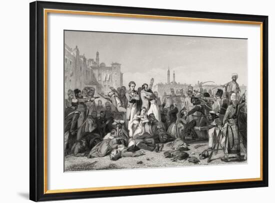 The Massacre at Cawnpore in 1857, from 'The History of the Indian Mutiny' Published in 1858-English School-Framed Giclee Print