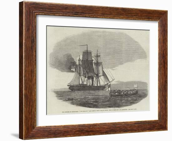 The Massacre at Hango-Head, The Cossack'S Boat Leaving with a Flag of Truce-John Wilson Carmichael-Framed Giclee Print