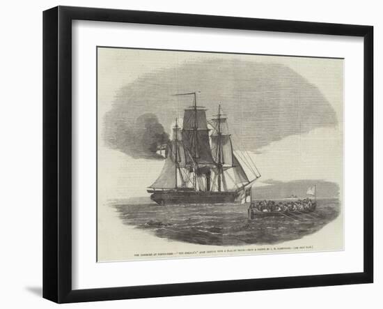 The Massacre at Hango-Head, The Cossack'S Boat Leaving with a Flag of Truce-John Wilson Carmichael-Framed Giclee Print