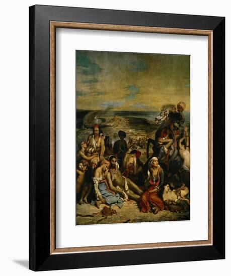 The Massacre of Chios, Greek Families Waiting for Death or Slavery, 1824-Eugene Delacroix-Framed Giclee Print