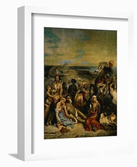 The Massacre of Chios, Greek Families Waiting for Death or Slavery, 1824-Eugene Delacroix-Framed Giclee Print