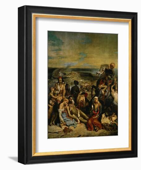 The Massacre of Chios, Greek Families Waiting for Death or Slavery, 1824-Eugene Delacroix-Framed Giclee Print