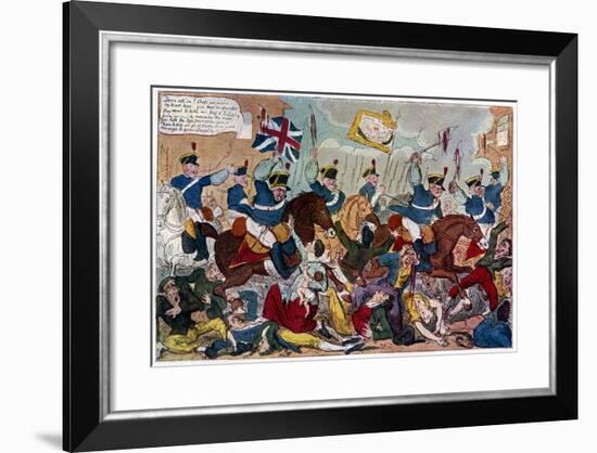 The Massacre of Peterloo, or Britons Strike Home, 1819-George Cruikshank-Framed Giclee Print