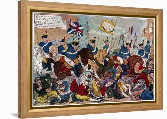 The Massacre of Peterloo, or Britons Strike Home, 1819-George Cruikshank-Framed Premier Image Canvas