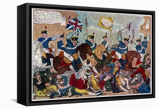 The Massacre of Peterloo, or Britons Strike Home, 1819-George Cruikshank-Framed Premier Image Canvas