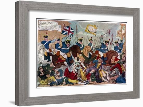 The Massacre of Peterloo, or Britons Strike Home, 1819-George Cruikshank-Framed Giclee Print