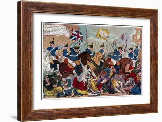 The Massacre of Peterloo, or Britons Strike Home, 1819-George Cruikshank-Framed Giclee Print