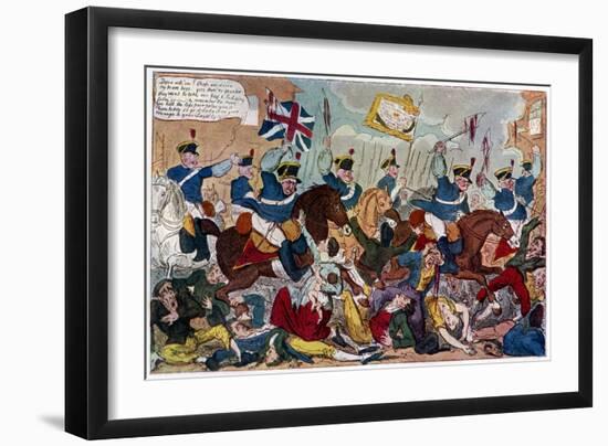 The Massacre of Peterloo, or Britons Strike Home, 1819-George Cruikshank-Framed Giclee Print