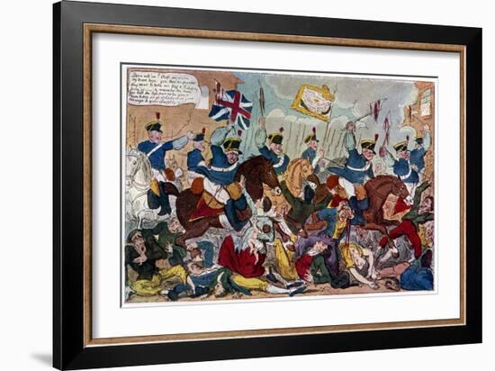 The Massacre of Peterloo, or Britons Strike Home, 1819-George Cruikshank-Framed Giclee Print