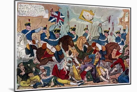 The Massacre of Peterloo, or Britons Strike Home, 1819-George Cruikshank-Mounted Giclee Print